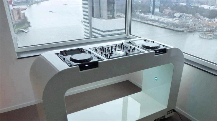 Futuristic DJ Table with Cool View