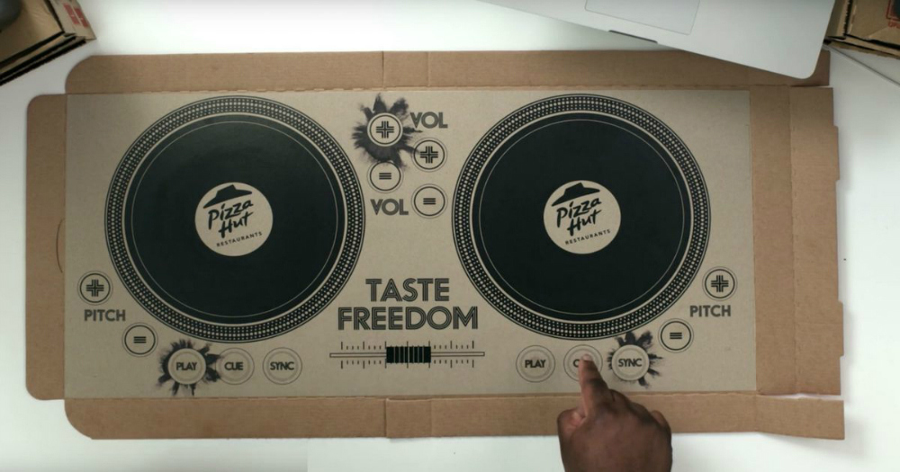 Pizza Hut Playable Pizza Box Turntables