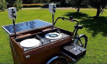 Solar Panel Powered DJ Setup