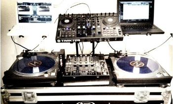 Two Laptops and Turntables