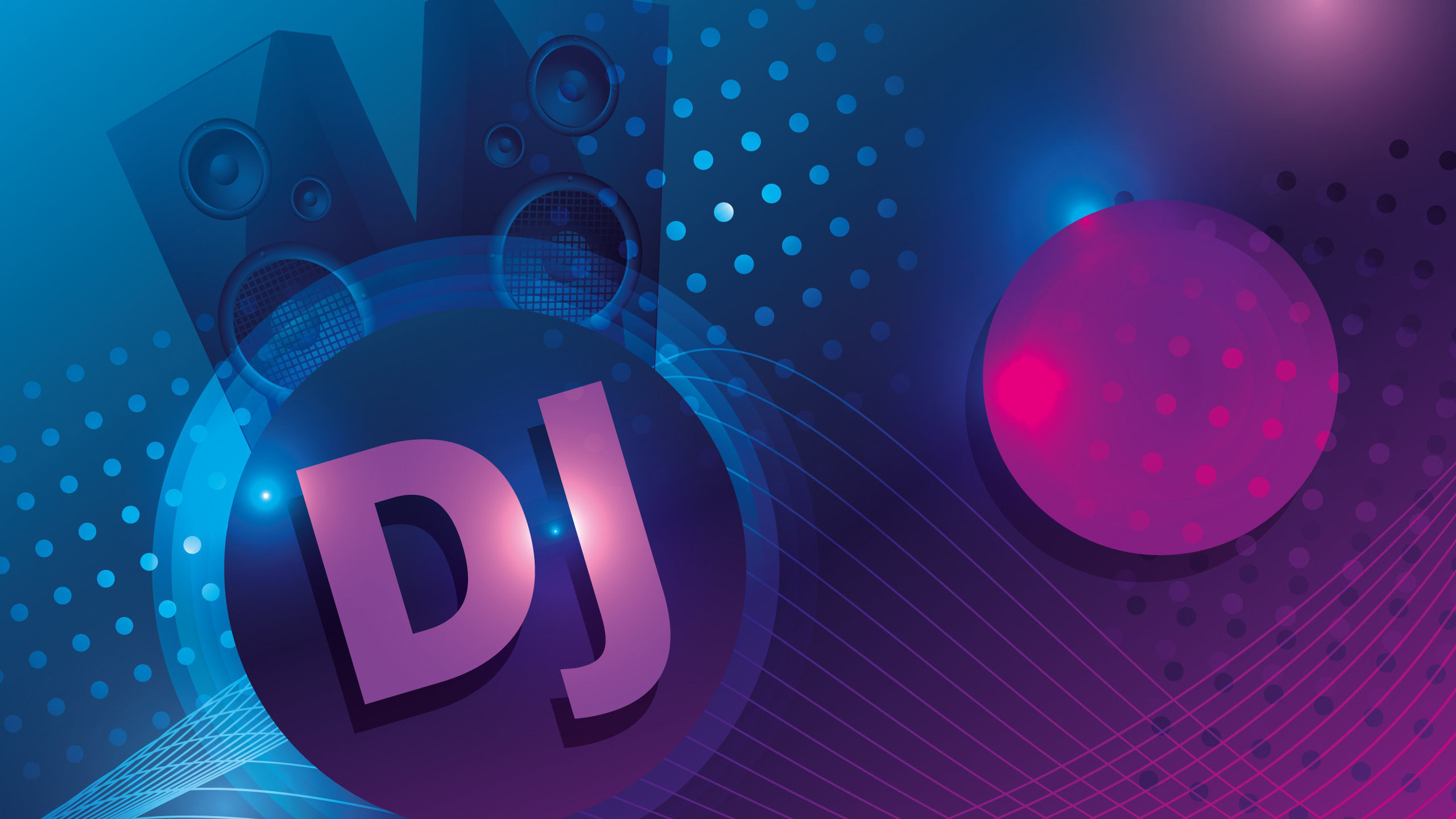 DJ and Speakers Wallpaper