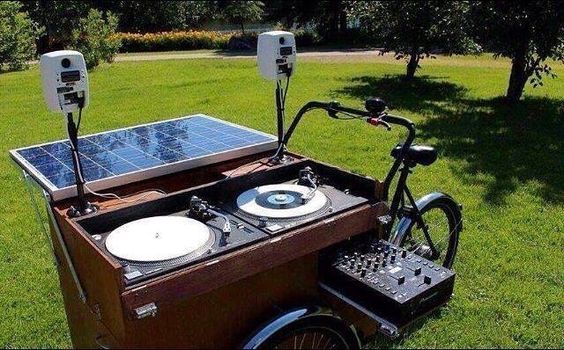 Solar Panel Powered DJ Setup