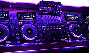 CDJs and Mixer with Ambient Light