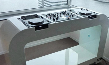 Futuristic DJ Table with Cool View