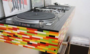 Lego Style DJ Table with Turntable