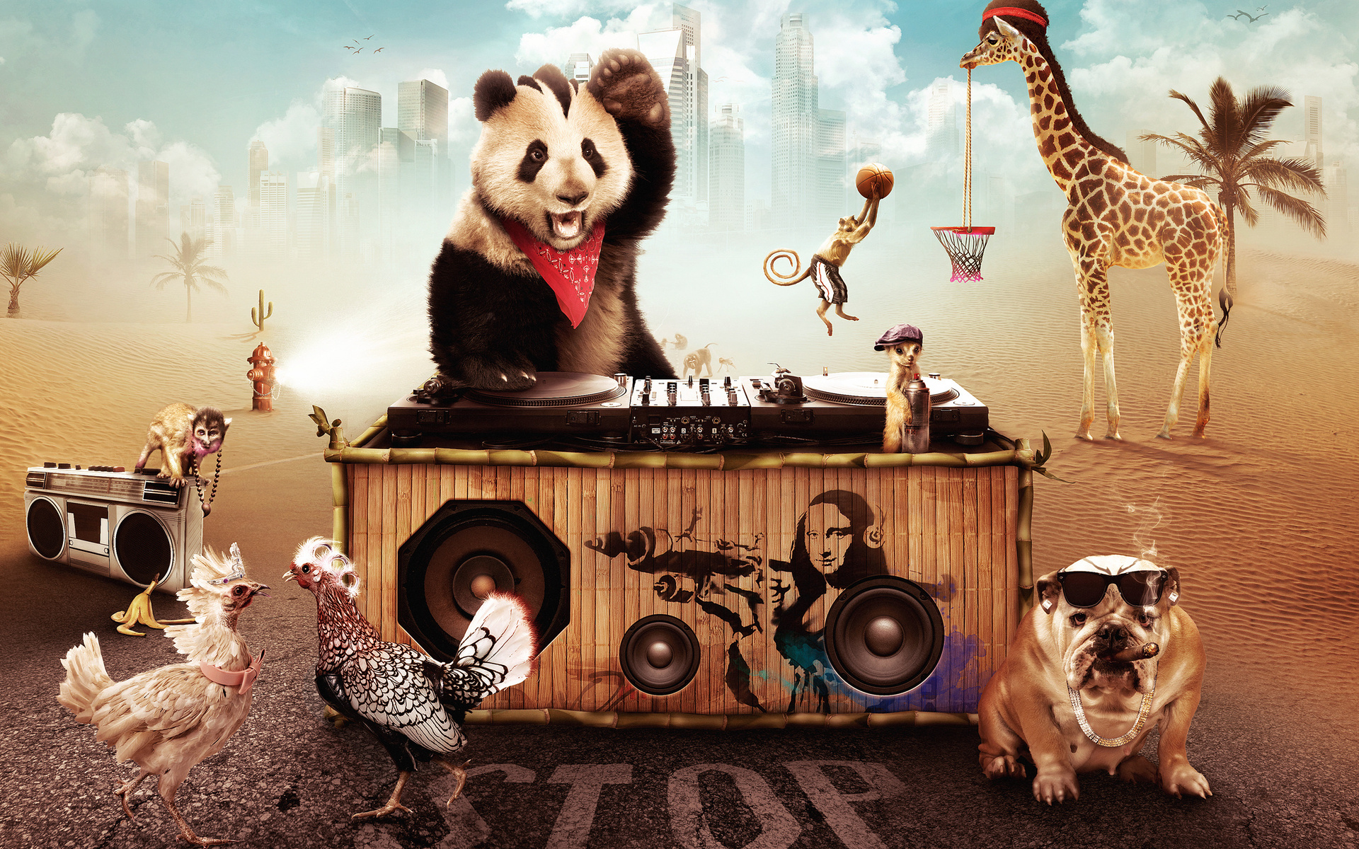 Party Animals DJ Wallpaper